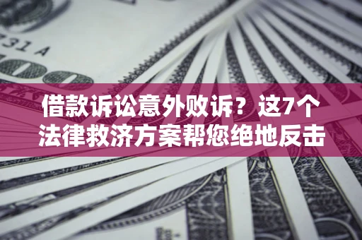 济南借款诉讼意外败诉？这7个法律救济方案帮您绝地反击！
