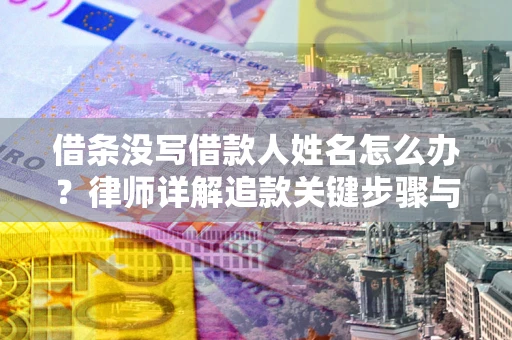 济南借条没写借款人姓名怎么办？律师详解追款关键步骤与证据链构建